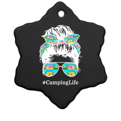 Camping Life Messy Hair Ceramic Star Ornament