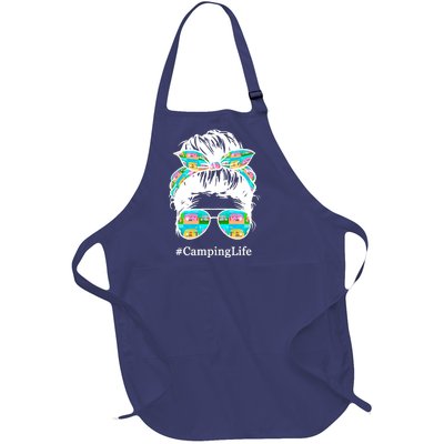 Camping Life Messy Hair Full-Length Apron With Pockets