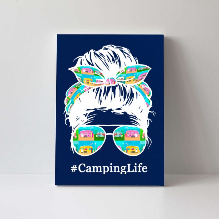 Camping Life Messy Hair Canvas