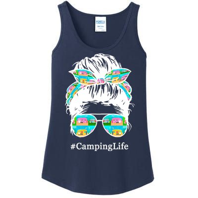 Camping Life Messy Hair Ladies Essential Tank