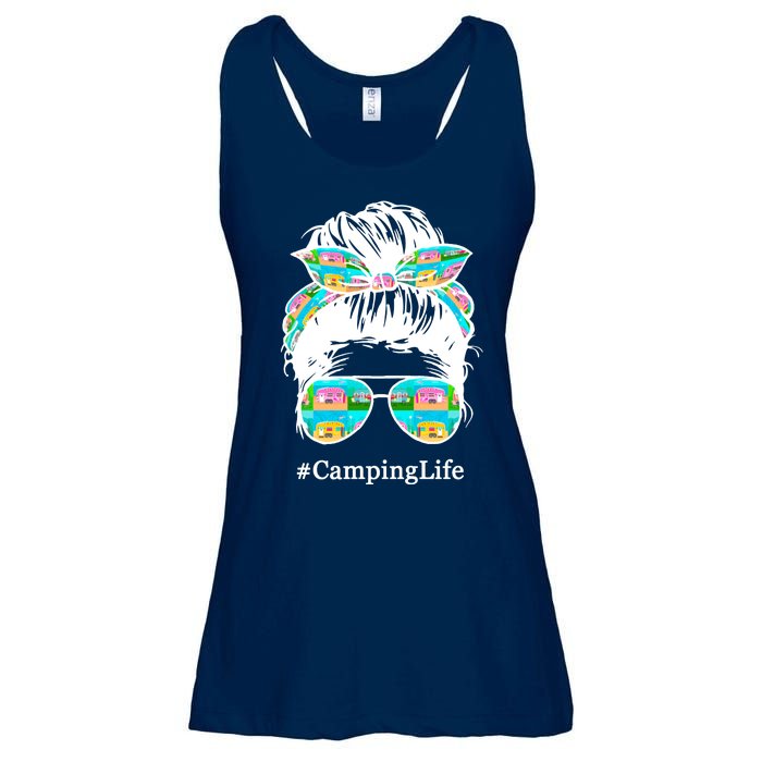 Camping Life Messy Hair Ladies Essential Flowy Tank