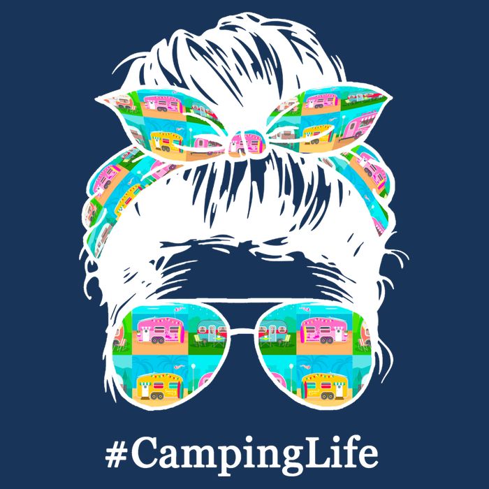 Camping Life Messy Hair Flatbill Hat
