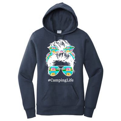 Camping Life Messy Hair Women's Pullover Hoodie