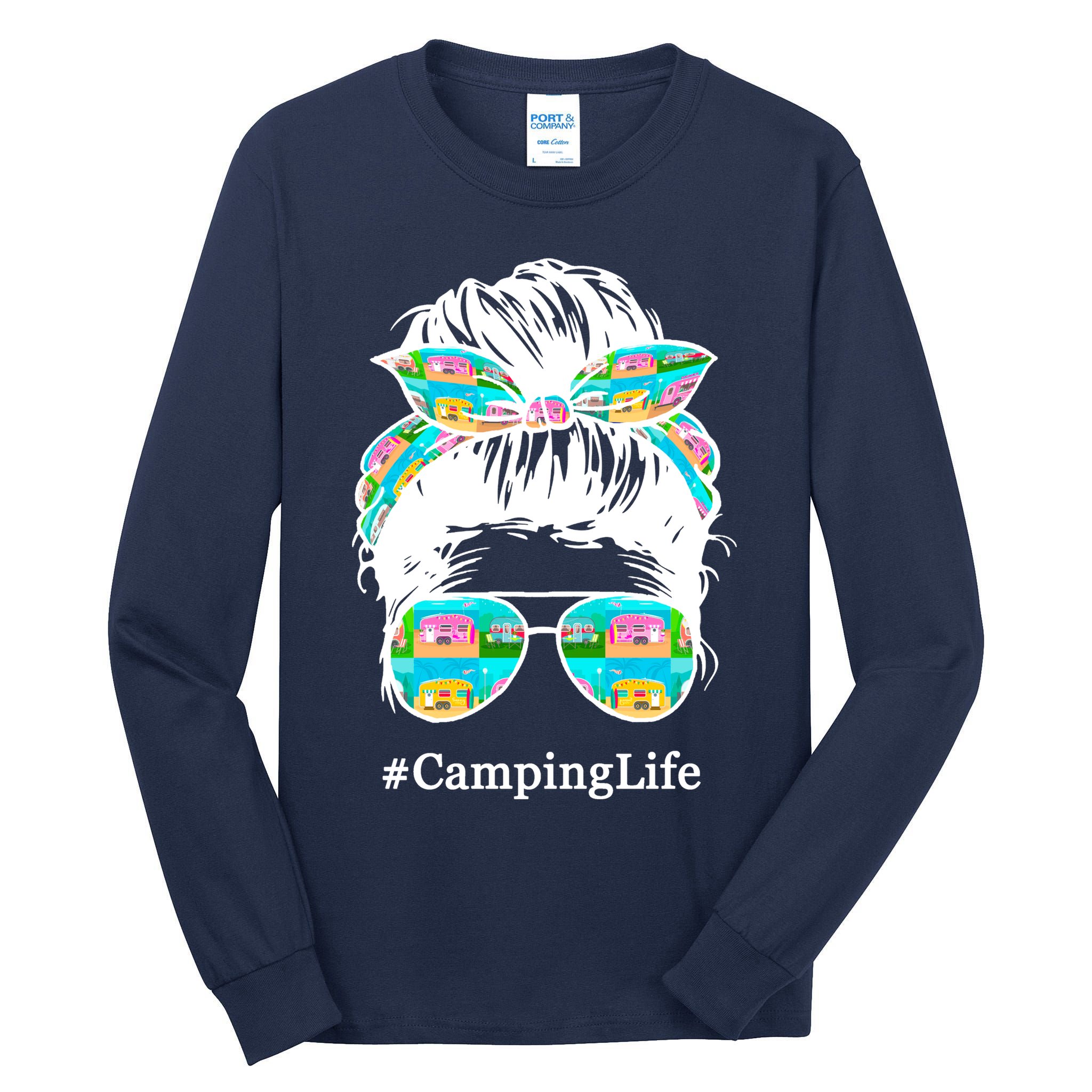 Camping Life Messy Hair Tall Long Sleeve T-Shirt