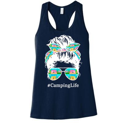 Camping Life Messy Hair Women's Racerback Tank