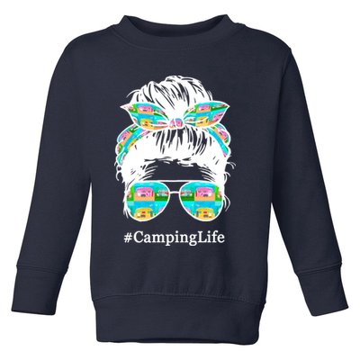 Camping Life Messy Hair Toddler Sweatshirt