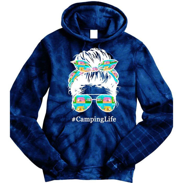 Camping Life Messy Hair Tie Dye Hoodie