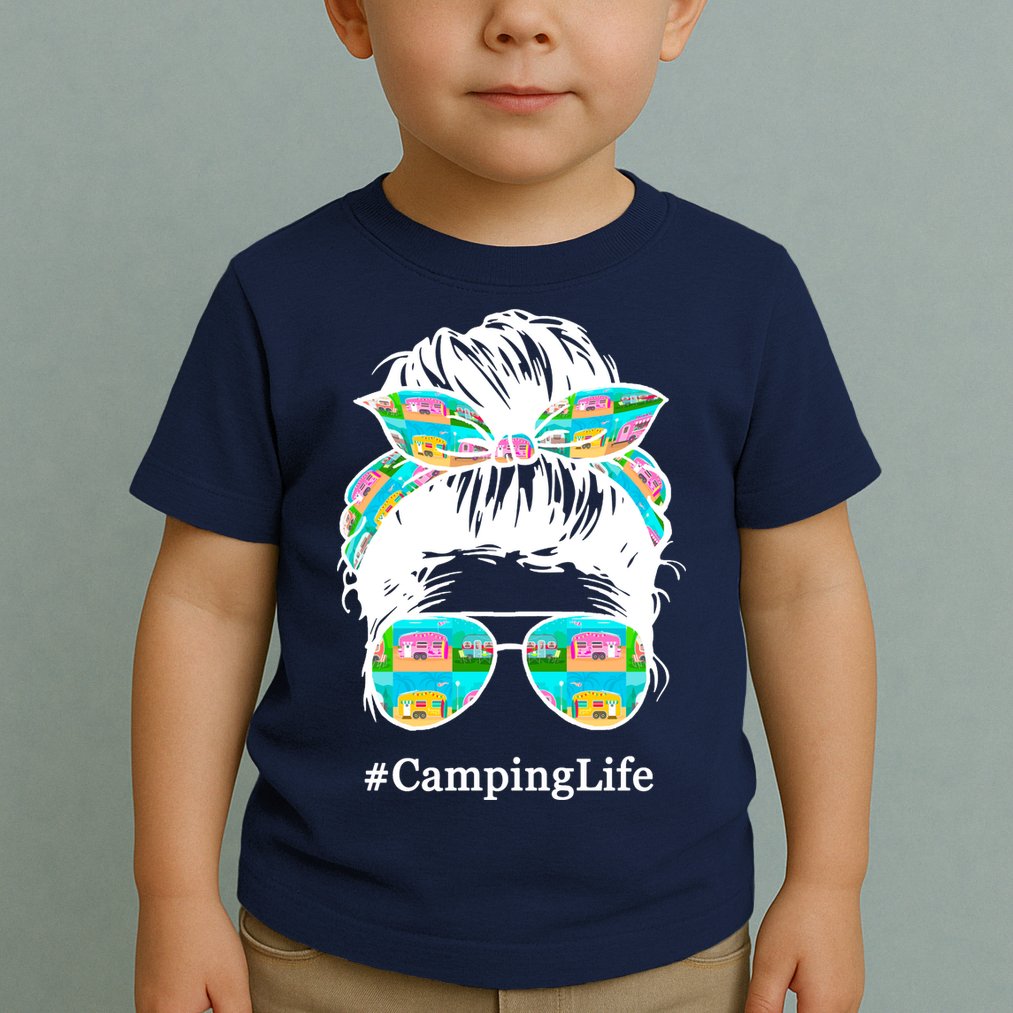 Camping Life Messy Hair Toddler T-Shirt