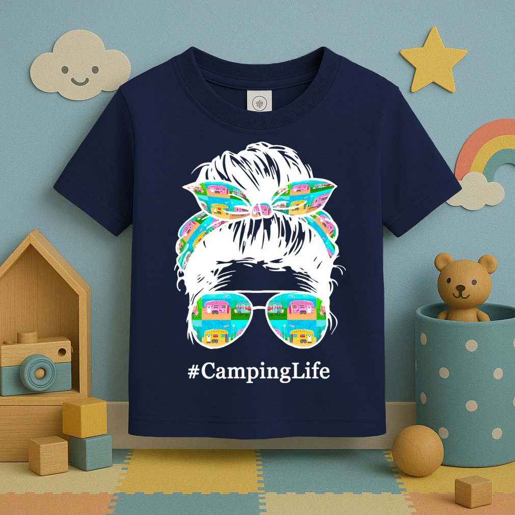 Camping Life Messy Hair Toddler T-Shirt