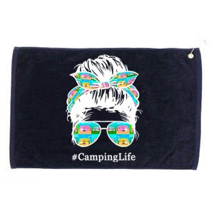 Camping Life Messy Hair Grommeted Golf Towel