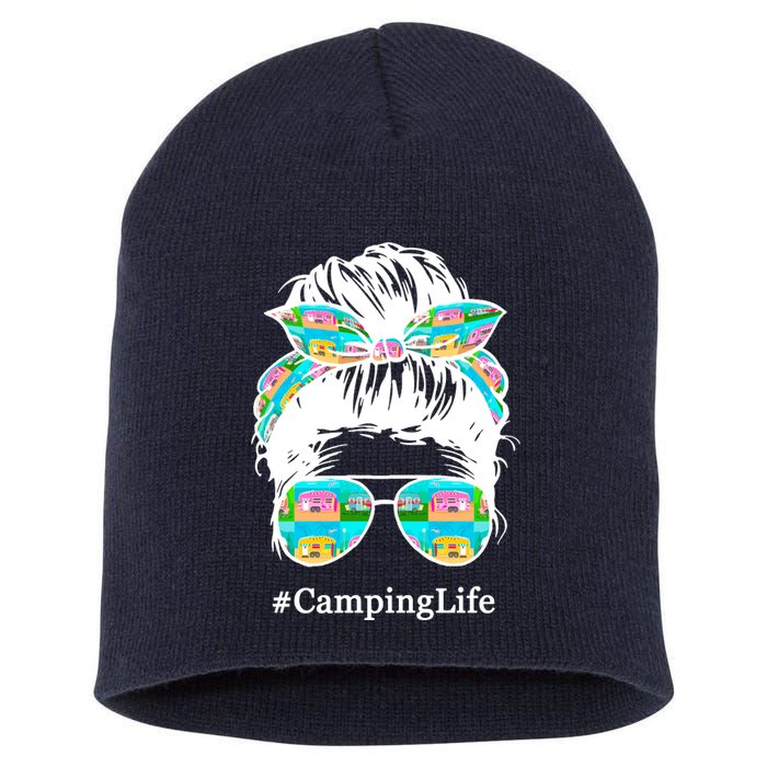 Camping Life Messy Hair Short Acrylic Beanie