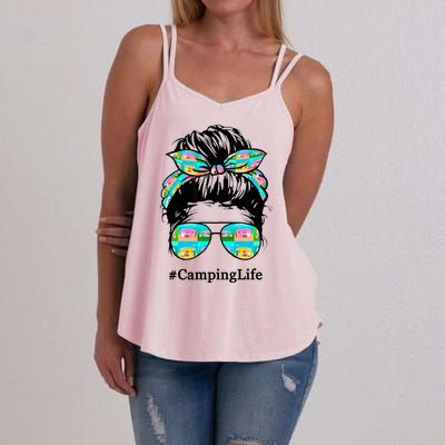 Camping Life Messy Hair Women's Strappy Tank