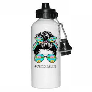 Camping Life Messy Hair Aluminum Water Bottle