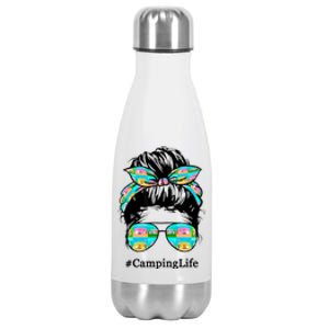 Camping Life Messy Hair Stainless Steel Insulated Water Bottle