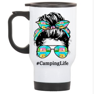 Camping Life Messy Hair Stainless Steel Travel Mug