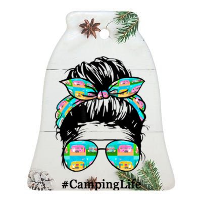 Camping Life Messy Hair Ceramic Bell Ornament