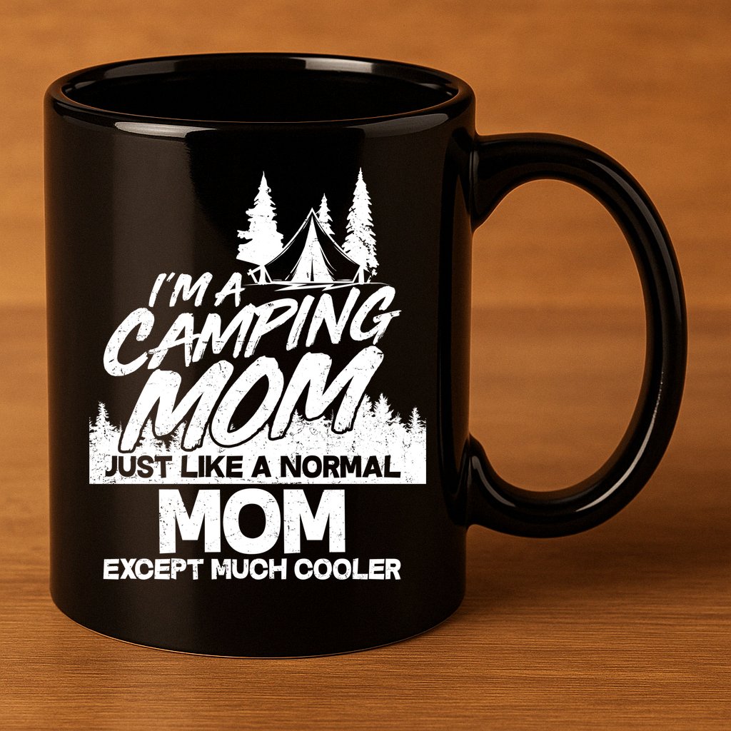 Camping Mom 11oz C Handle Ceramic Mug