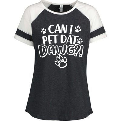 Can I Pet Dat Dawg Enza Ladies Jersey Colorblock Tee