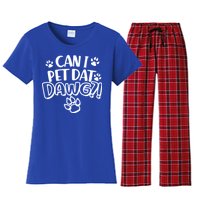 Can I Pet Dat Dawg Women's Flannel Pajama Set