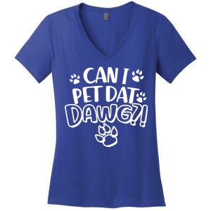 Can I Pet Dat Dawg Women's V-Neck T-Shirt