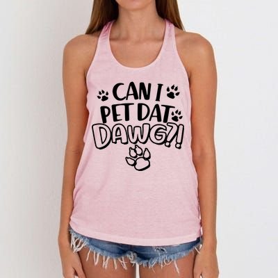 Can I Pet Dat Dawg Women's Knotted Racerback Tank