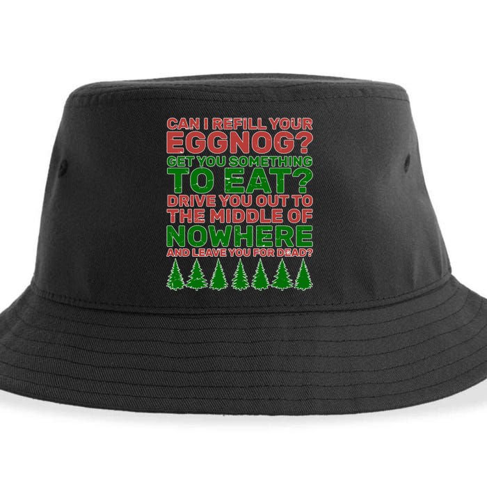 Can I Refill Your Eggnog Funny Christmas Sustainable Bucket Hat