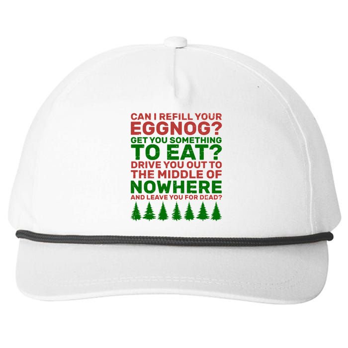 Can I Refill Your Eggnog Funny Christmas Snapback Five-Panel Rope Hat