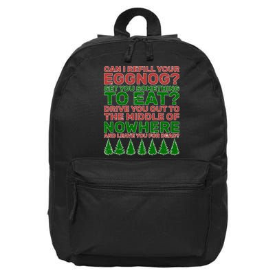 Can I Refill Your Eggnog Funny Christmas 16 in Basic Backpack