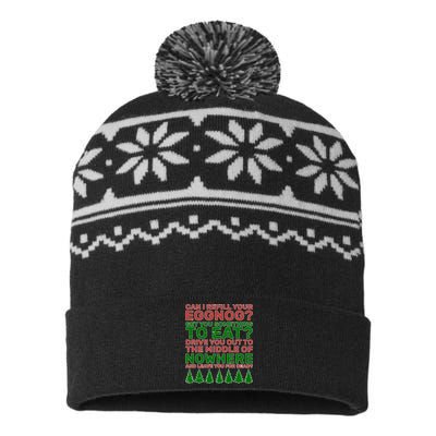 Can I Refill Your Eggnog Funny Christmas USA-Made Snowflake Beanie