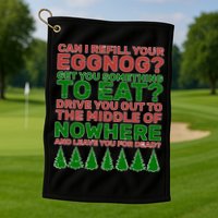 Can I Refill Your Eggnog Funny Christmas Golf Towel
