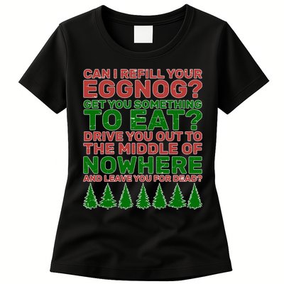 Can I Refill Your Eggnog Funny Christmas Womens T-Shirt