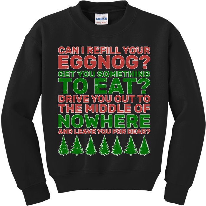 Can I Refill Your Eggnog Funny Christmas Kids Sweatshirt