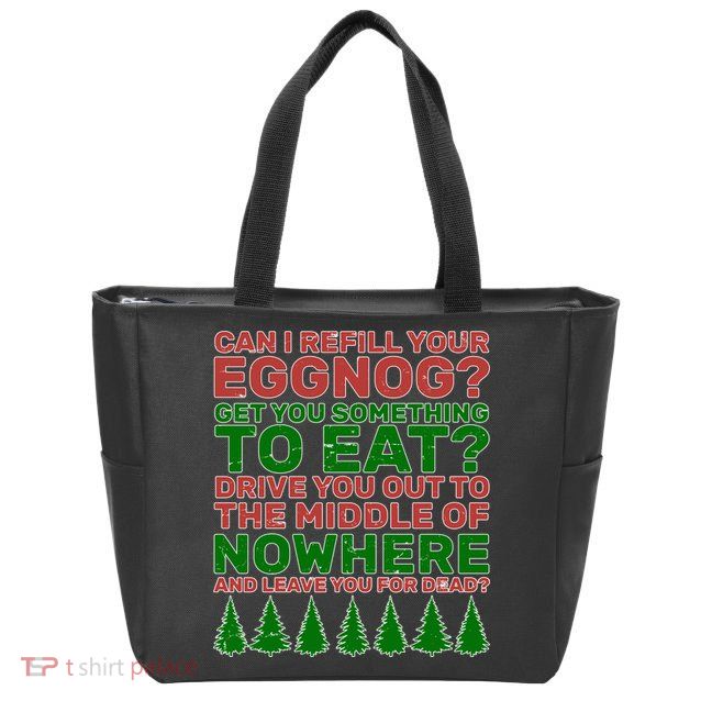 Can I Refill Your Eggnog Funny Christmas Zip Tote Bag