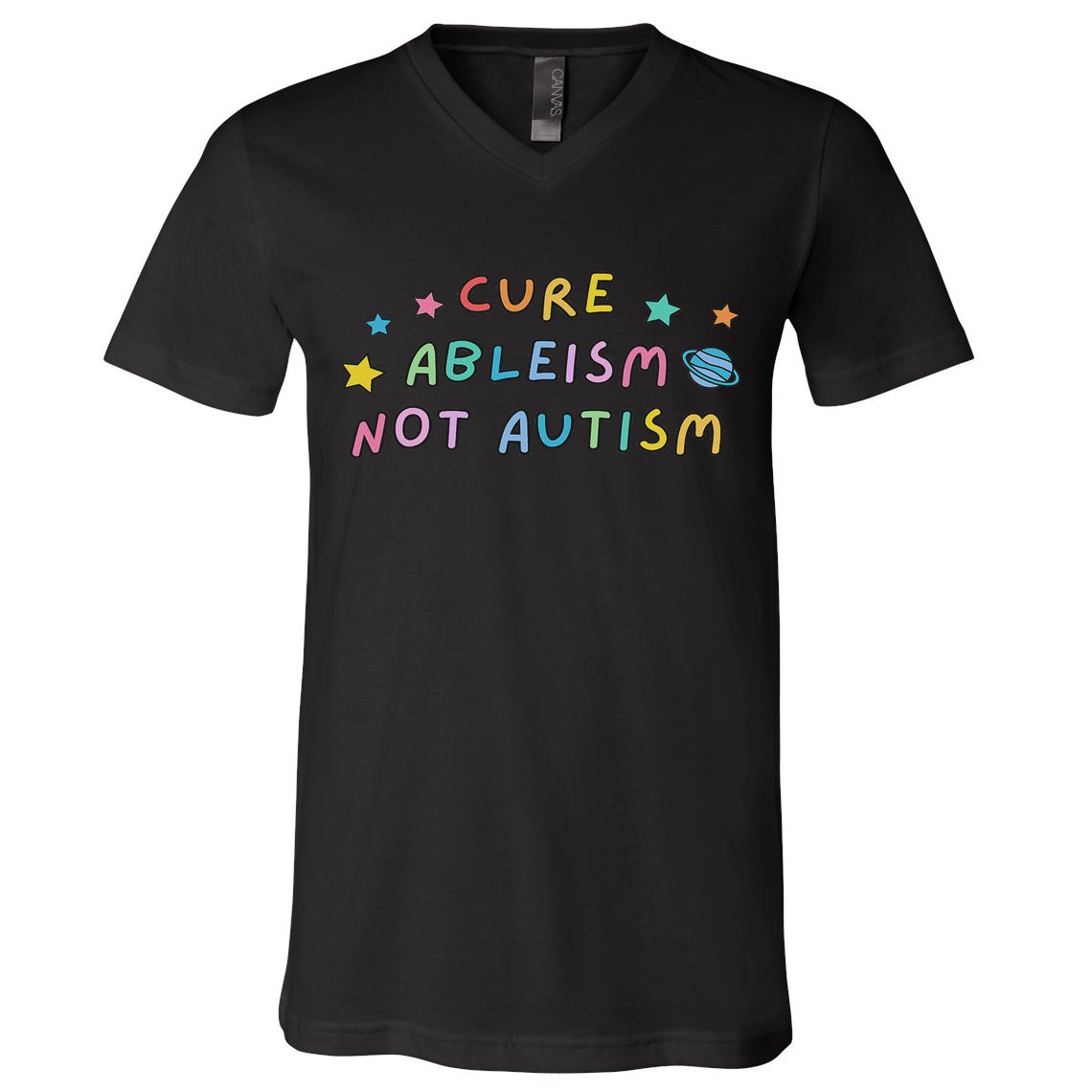 Cure Ableism Not Autism Autism Awareness Cute V-Neck T-Shirt