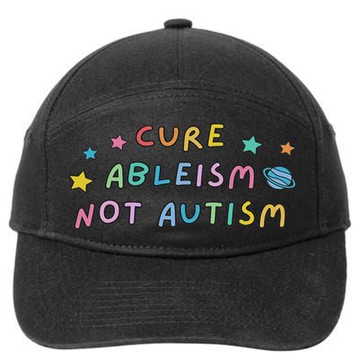 Cure Ableism Not Autism Autism Awareness Cute 7-Panel Snapback Hat