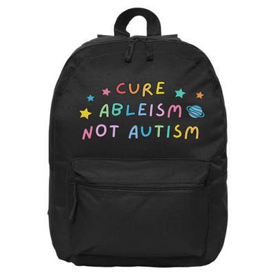 Cure Ableism Not Autism Autism Awareness Cute 16 in Basic Backpack