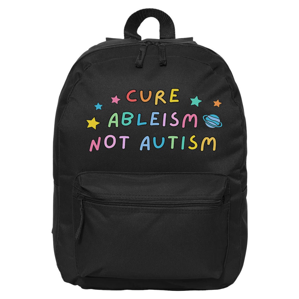 Cure Ableism Not Autism Autism Awareness Cute 16 in Basic Backpack