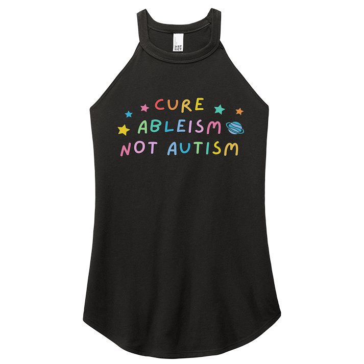 Cure Ableism Not Autism Autism Awareness Cute Women's Perfect Tri Rocker Tank