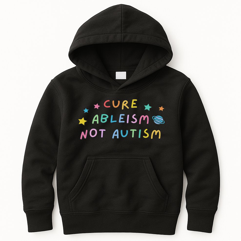 Cure Ableism Not Autism Autism Awareness Cute Kids Hoodie