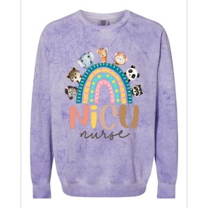 Cute Animals Nicu Nurse Rainbow Cute Gift Colorblast Crewneck Sweatshirt