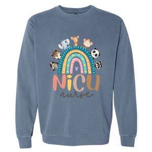 Cute Animals Nicu Nurse Rainbow Cute Gift Garment-Dyed Sweatshirt