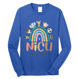 Cute Animals Nicu Nurse Rainbow Cute Gift Long Sleeve Shirt