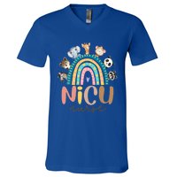 Cute Animals Nicu Nurse Rainbow Cute Gift V-Neck T-Shirt