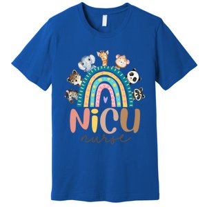 Cute Animals Nicu Nurse Rainbow Cute Gift Premium T-Shirt