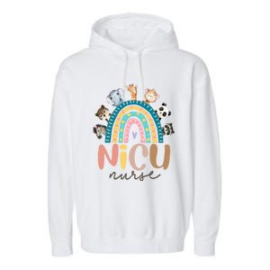 Cute Animals Nicu Nurse Rainbow Cute Gift Garment-Dyed Fleece Hoodie