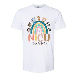 Cute Animals Nicu Nurse Rainbow Cute Gift Softstyle CVC T-Shirt