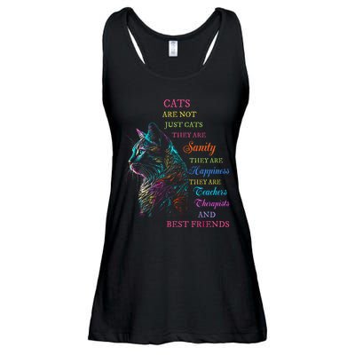 Cats Are Not Just Cats They Are Sanity They Are Happiness Ladies Essential Flowy Tank