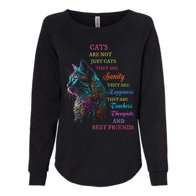 Cats Are Not Just Cats They Are Sanity They Are Happiness Womens California Wash Sweatshirt