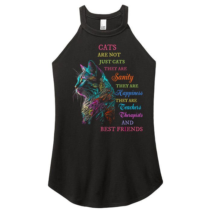 Cats Are Not Just Cats They Are Sanity They Are Happiness Women's Perfect Tri Rocker Tank