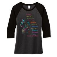 Cats Are Not Just Cats They Are Sanity They Are Happiness Women's Tri-Blend 3/4-Sleeve Raglan Shirt